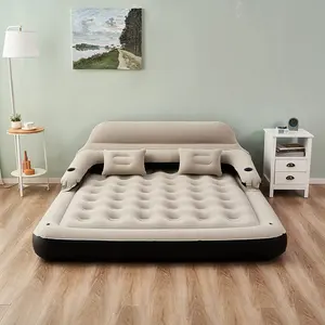 เตียงลมเป่าลมแบบพับได้พร้อมปั๊มในตัวที่นอนเป่าลม