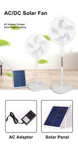 <b>Standing</b> Solar Fan 15V Rechargeable Brushless Motor 25W 5-48 Hours Working Time Pedestal LED <b>Night</b> Light Aluminum H116 S - Product Image 5