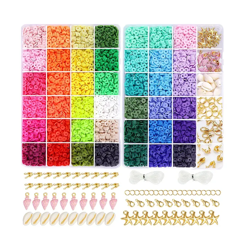 10500 pièces, Kit de perles d'argile, fabrication de Bracelets, breloques, bijoux, Kit de perles pour filles, 42 couleurs, bricolage