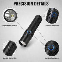Lampe torche LED P50 1000 lumens, étanche IP65, à focalisation fixe, en alliage d'aluminium, tactique, pour le camping et les activités de plein air