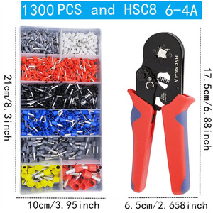 Kit de 1300 cosses tubulaires VE HSC8 6-4A avec pince à sertir, connecteurs de câbles industriels de style européen à entrée frontale - Product Image 2