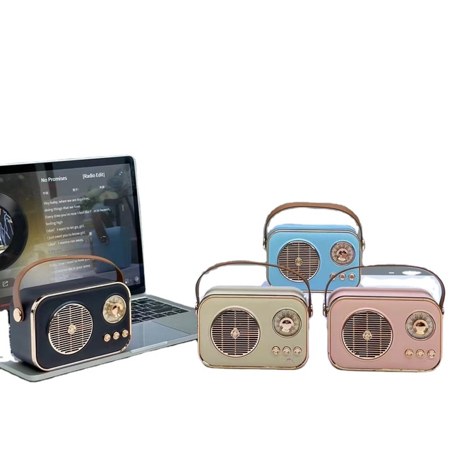 Cute Style Small FM Radio USB/TF Card/AUX Player 3D Surround High Sound Quality Retro Wireless BT Speaker for Vintage Gifts