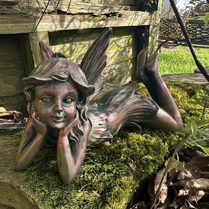 Vente en gros de la sculpture de <span class=keywords><strong>conte</strong></span> de fées cour jardin elfe fée pelouse décoration elfe ange fille statue ornement - Product Image 5