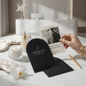 Tarjeta de Agradecimiento Personalizada para Salón de Belleza con Funda para Caja de Regalo de Cuidado de la Piel, Empaque de Postventa y Retención de Clientes - Product Image 2