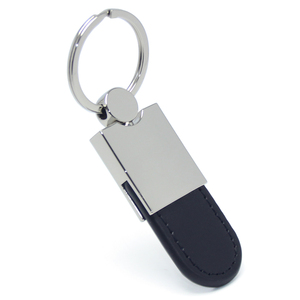 Phong Cách Cổ Điển Người Đàn Ông Giữ Chìa Khóa Xe Vòng Chìa Khóa Da Đen Mùa Xuân Kim Loại Kéo Keyring Khuyến Mại Tùy Chỉnh Da PU Kim Loại <span class=keywords><strong>Keychain</strong></span> - Product Image 1