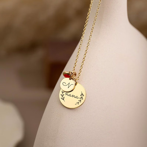 Collar con Colgante de Doble Círculo Personalizado al por Mayor, Joyerí<span class=keywords><strong>a</strong></span> de Moda, Regalo para el Dí<span class=keywords><strong>a</strong></span> de la Madre, para Mamá o Abuela - Product Image 6