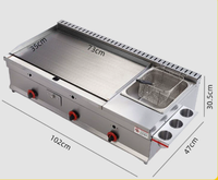 Vente flash - Plaque de cuisson multifonctionnelle portable au gaz en acier inoxydable pour steak de bœuf, barbecue, friture profonde