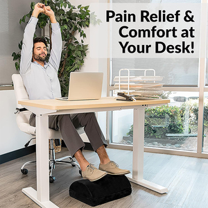 <span class=keywords><strong>Repose</strong></span>-pieds ergonomique en mousse à mémoire de forme, coussin rond réglable sous le bureau, couleur noire, pour le bureau, le travail, la chambre à coucher - Product Image 3