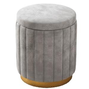 Sillón Individual de Estilo Lujoso con Rayas Verticales, Borde Dorado, Forma Cilíndrica, Soporte Estable - Product Image 4