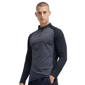 T-shirt de sport à manches longues pour <span class=keywords><strong>homme</strong></span> Al16821, semi-zippé, respirant, séchage rapide, tenue d'entraînement pour la course à pied en automne, imprimé - Product Image 3