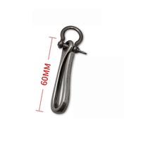 Porte-clés robuste en acier inoxydable, crochet de pêche doré en U massif, anneau de ceinture, clip de poche, manille pour clés électroniques