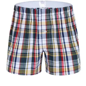 Herren gewebte Plattenboxer-Unterwäsche Premium-Qualität Shorts 100 % Baumwolle Mehrfachpackung kontrolliert Herren kurze Boxer-Briefs unterwäsche