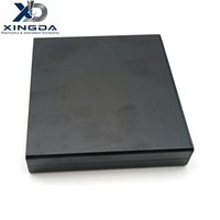 Boîtier en aluminium anodisé noir, profil mince et plat, extrusion en alliage d'aluminium, avec extrémités ouvertes pour carte de circuit imprimé