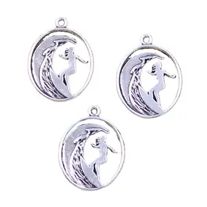 Charms surfer girl surfering 26x20mm Antique Silver Color Pendants Making DIY Handmade Tibetan Finding Jewelry