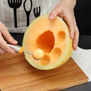 Set di 3 pezzi di melone Baller Scoop set di strumenti per coltelli da frutta in acciaio inossidabile 3 in 1