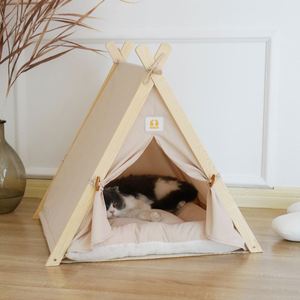 Four Seasons Universal Wood Cat Tent Kennel Cerrado Pine Winter Warm Delivery Room - Product Image 1