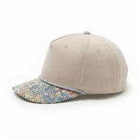 Gorra de Béisbol Personalizada con Estampado de Vacas Rosas con Puntos y Rayas, de Dos Tonos, con Cierre a Presión, 100% Algodón, de 5 Paneles, para Mujer