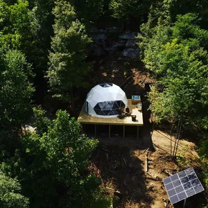 15 years lifespan 7m pvc geodesic dome with Panoramic skylight dome kits