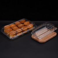 Boîte alimentaire jetable transparente en PET de qualité alimentaire, forme trapézoïdale, pour pâtisseries occidentales, style similaire à Hemas