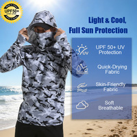 SBART prix usine chemises à capuche de pêche avec visage crème solaire cache-cou randonnée vêtements respirants à séchage rapide