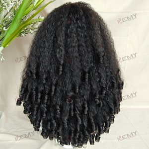 KEMY HAIR Wholesale Afro Kinky Curly <strong>Wigs</strong> High Quality <strong>Cheap</strong> Bouncy Spring Synthetic Machine Made Headband <strong>Wigs</strong> for Black Women - Product Image 4