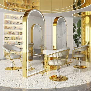 Chaise de coiffure rotative en fer de couleur personnalisée avec ascenseur pour les salons de coiffure, utilisée pour la coupe, la teinture et le repassage des métaux en atelier - Product Image 5