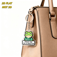 Porte-clés en acrylique 'Trust Me, I'm a Frogtor' : Grenouille grincheuse en blouse médicale avec stéthoscope, breloque transparente double face, accessoire animalier