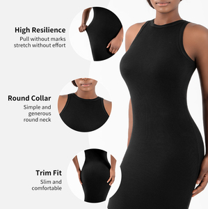 Женское облегающее платье с круглым вырезом, без рукавов - Product Image 2