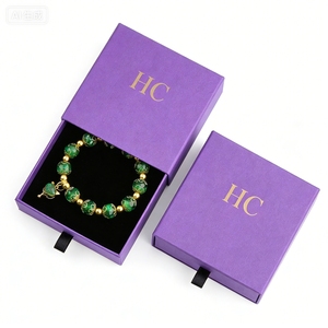 กล่องใส่สร้อยข้อมือรักษ์โลก กล่องใส่เครื่องประดับแบบลิ้นชักสั่งทำพิเศษ พร้อมแผ่นกำมะหยี่เคลือบด้าน ปั๊มฟอยล์ โลโก้สั่งทำได้ รับผลิตแบบ OEM - Product Image 2