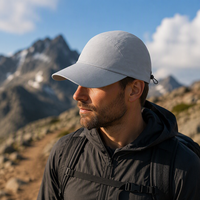 Sombrero de Sol Gris Claro de Ala Larga, Protección UV para Exteriores, Transpirable, Ajustable, Gorra de Ciclismo para Senderismo y Running, Proveedor Mayorista
