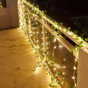 Guirlande de feuilles de lierre artificielles avec <span class=keywords><strong>lumières</strong></span> LED féériques pour la décoration de la maison, de la chambre, <span class=keywords><strong>des</strong></span> murs, <span class=keywords><strong>des</strong></span> mariages, <span class=keywords><strong>des</strong></span> fêtes, <span class=keywords><strong>des</strong></span> événements, <span class=keywords><strong>des</strong></span> jardins hawaïens - Product Image 4