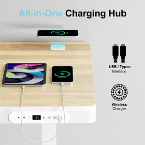 Chiều cao có thể điều chỉnh bàn đứng bàn với ngăn kéo, sạc không dây & quản lý cáp khay - Product Image 5