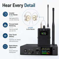 Système de monitoring intra-auriculaire stéréo EM1100-5R pour les performances sur scène, en studio