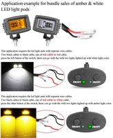 Faisceau de câblage automobile de 118 pouces avec double interrupteur pour barre lumineuse LED bicolore, capacité de puissance 120/200W