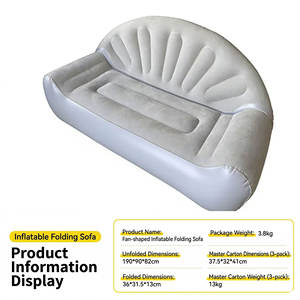 Divano Gonfiabile da Giardino, Set Divano ad Aria per Esterni, Letto ad Aria in PVC, Divanetto Reclinabile Impermeabile in Velluto, Senza Struttura, per 2 Persone, Moderno - Product Image 1