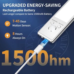 Şarj edilebilir hareket sensörü altında dolap lambası manyetik kısılabilir LED dolap lambası mutfak ve merdiven için kablosuz aydınlatma - Product Image 2