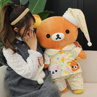 Vente en gros d'ours Rilakkuma super doux, tailles personnalisées, poupée ours brodé de haute qualité, jouet en peluche en coton PP