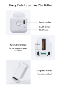 Impresora Portátil de Inyección de Tinta LLRH Printpods, Regalo para Niños, Regalo Familiar de Navidad, Certificado CE, Máquina Digital de Mano - Product Image 4