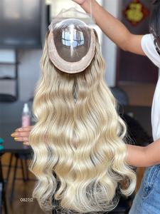 2025 SHY Hair Nuevo diseño 100% Cabello humano Mini peluca Frontal de encaje 8*8 Topper Salon Ombre Color para mujeres al por mayor - Product Image 5