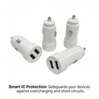 Adaptador de Carga Multifrecuencia para Auto, Cargador USB Rápido para Teléfono, Compatible con Varios Chips de Teléfono