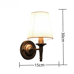 Lampu Dinding Baca LED Kreatif Amerika Bergaya Nordik dari Besi & Kain dengan Basis E14 untuk Kamar Tidur dan Kamar Hotel - Product Image 2
