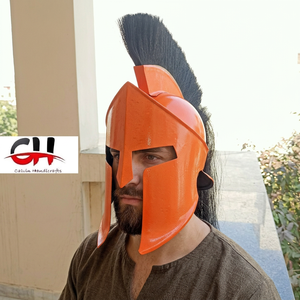Casco Medieval de Acero Plateado, Hecho a Mano, Pulido, Usable, Estilo Rey Leónidas de 300 Espartanos, para Graduación, Año Nuevo - Product Image 1
