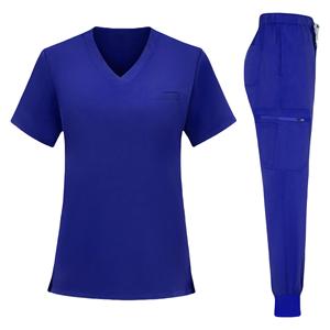 Top à col en V avec fentes latérales Boucle élastique Lavage en machine à poche unique pour les vétérinaires en clinique pour animaux de compagnie - Product Image 2