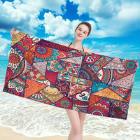 Serviette de plage personnalisée en microfibre, légère et fine, séchage rapide, sans sable, imprimée par sublimation, 70x140cm, pour voyage, natation, gym