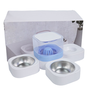 Vente en gros de mangeoire en plastique pour animaux de compagnie chat chien deux bols et distributeur d'eau - Product Image 6