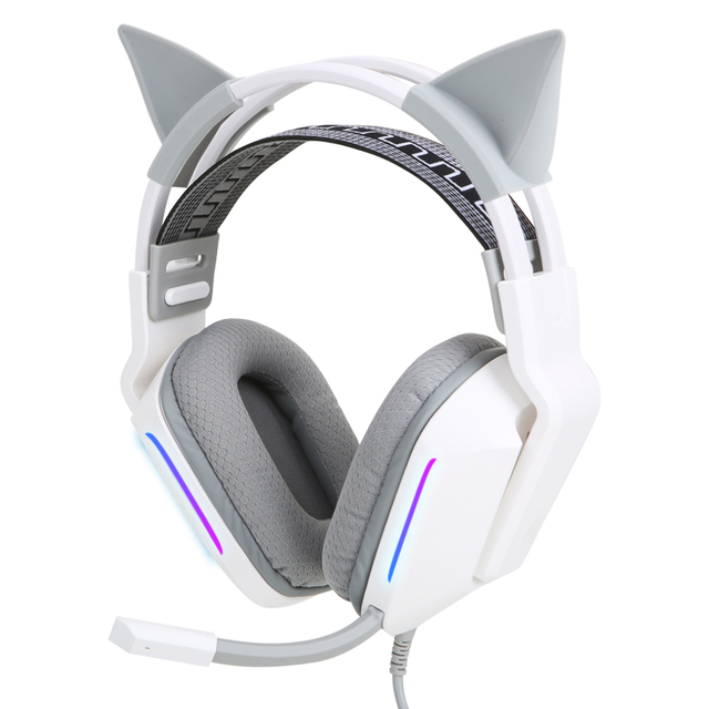 With Cat Ear Gaming Headset Headphones Microphone Fit for Pc Computer and xbox ps4 Headset