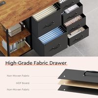 Armoire à dossiers à 6 tiroirs avec station de charge, support d'imprimante roulant avec étagère de rangement ouverte, armoire à dossiers latérale pour bureau à domicile