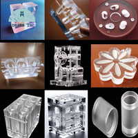 Bloc acrylique transparent avec gravure interne, perforation, polissage diamant, produits en verre organique, gravure CNC