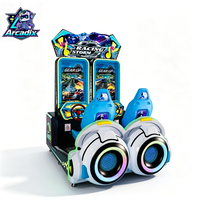 Machine d'arcade de course automobile pour enfants à monnayeur, 2 joueurs, simulateur de conduite, jeu vidéo pour parc d'attractions intérieur