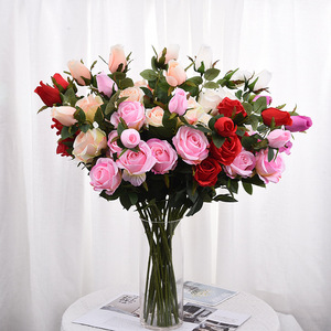 Rosas Artificiales de Alta Fidelidad, Flores Grandes, Tallo Largo, Estilo Europeo, Decoración para Sala de Estar y Mesa de Comedor - Product Image 2